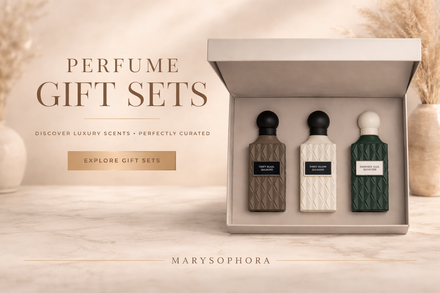 Perfume Gift Sets by MarySophora featuring curated luxury fragrance sets designed for elegant gifting and premium scent experiences.
