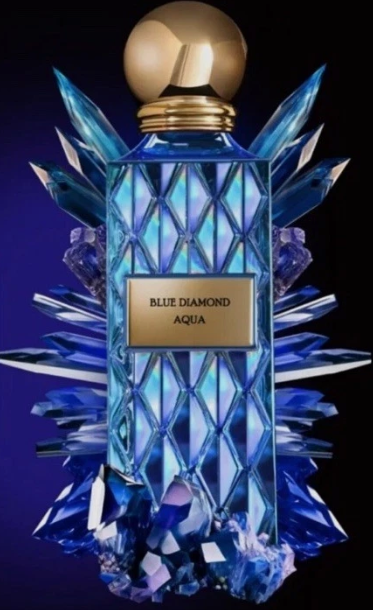 Blue Diamond Aqua perfume bottle luxury blue crystal style aquatic fragrance
