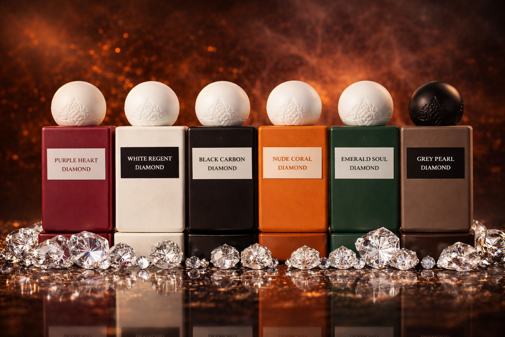 Diamond Mini Collection 6 mini perfumes with crystal luxury display Arabian fragrance set UK