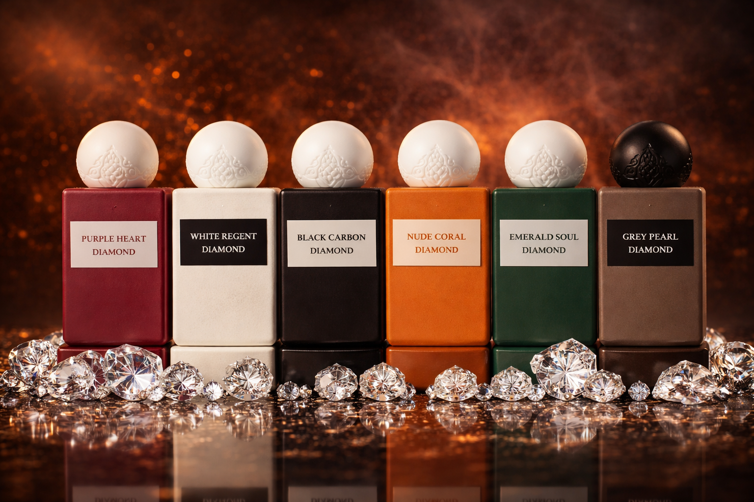 Diamond Mini Collection 6 mini perfumes with crystal luxury display Arabian fragrance set UK