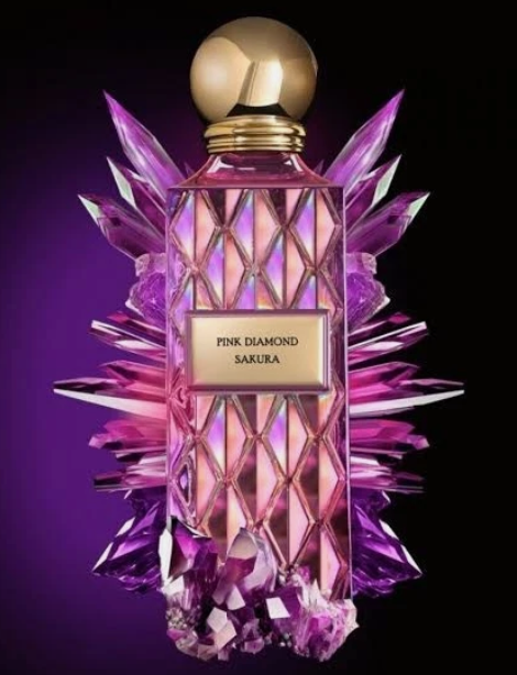 Pink Diamond Sakura perfume bottle luxury pink crystal style floral fragrance
