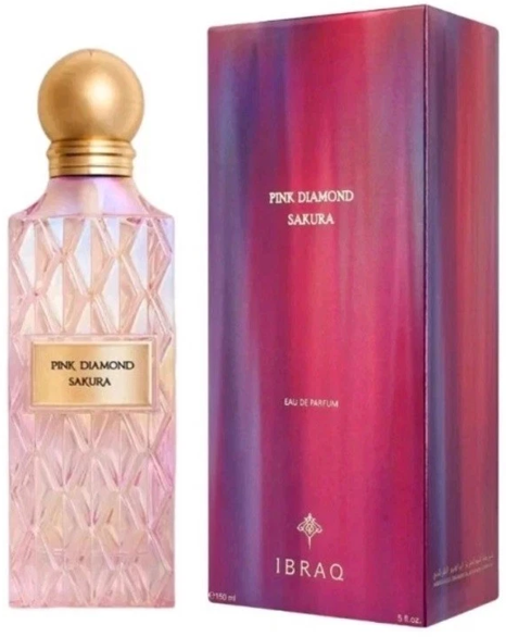 Pink Diamond Sakura perfume bottle with matching box 150ml floral fragrance