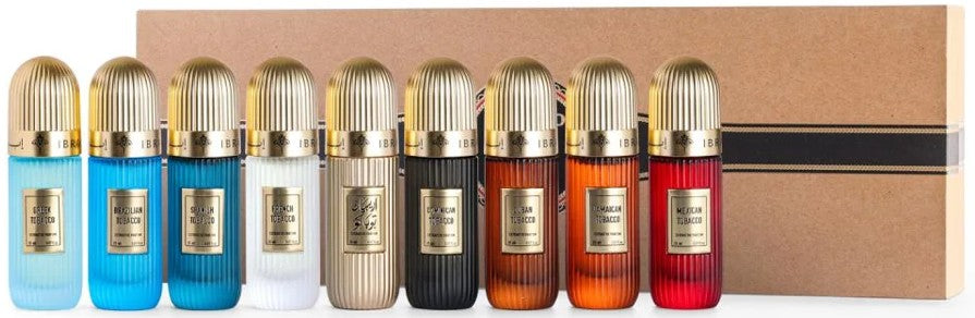Ibraq Tobacco Collection 9 perfume lineup luxury tobacco fragrances clean display UK