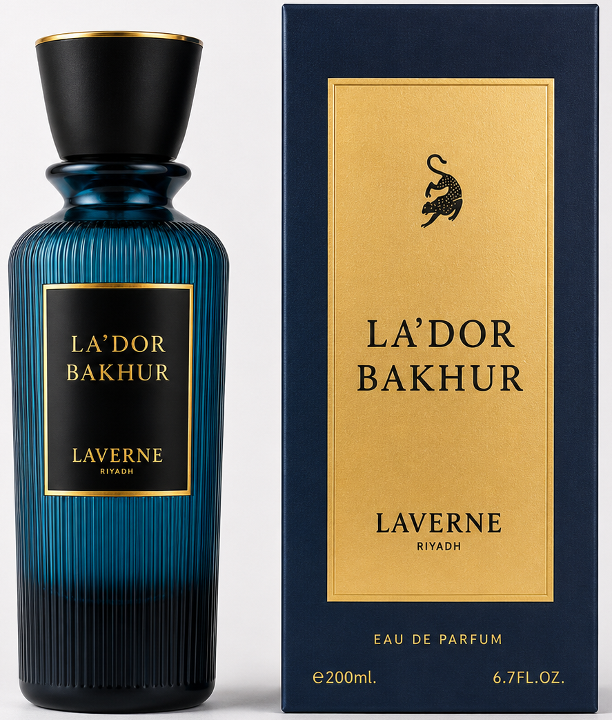 LaVerne La'Dor Bakhur 200ml unisex Eau de Parfum bottle and luxury presentation box