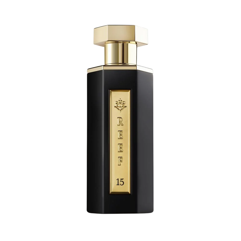 Reef 15 perfume 100ml luxury display bottle and box with oud wood and citrus elements UK by MarySophora.com
